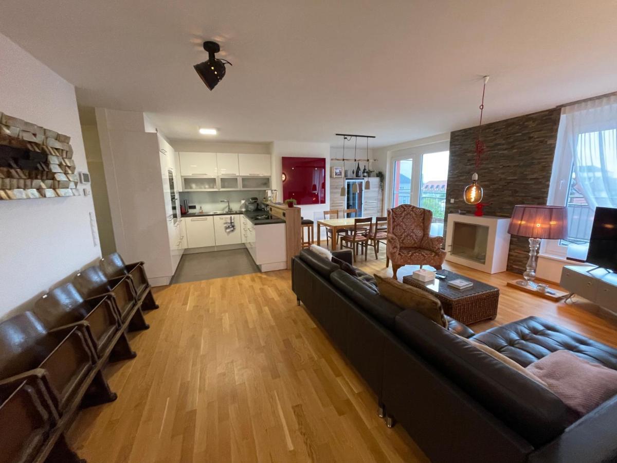 ויידהופן אן דר טהיה Penthouse Wohnung Am Radweg Mit Dachterasse מראה חיצוני תמונה